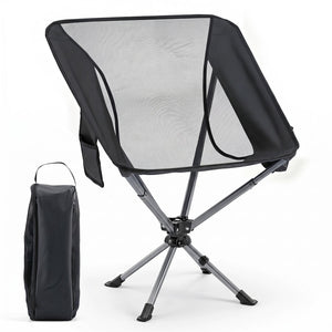 360° Swivel Camping Chair with Cup Holder - 330 lbs Capacity