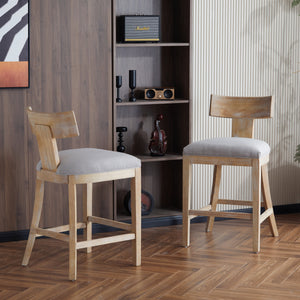 27" Counter Stools Set of 2, Upholstered Counter Height Bar Stools