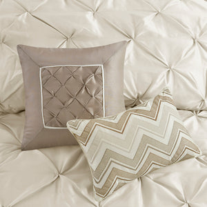 7 Piece Tufted Comforter Set Ivory King