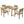 U_Style Multi-Person Outdoor Acacia Wood Dining Table and Chair Set