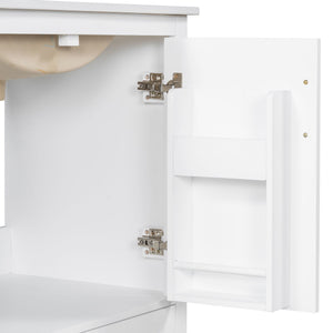 Bathroom Vanity With Sink, 1 Divided Drawer And 2 Soft Close Doors With Double Shelf