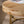 Modern Round Coffee Table with Wooden Carving Pattern and Metal Legs