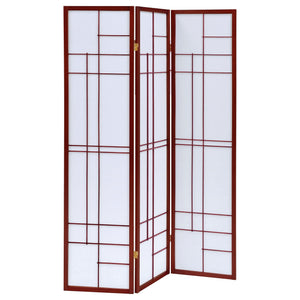 Colby - 3-Panel Folding Floor Screen - Brown / White