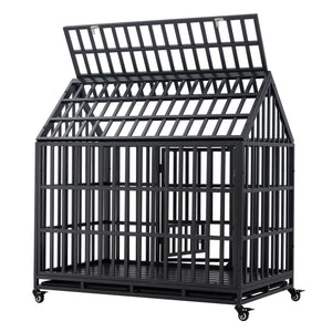 Heavy Duty Dog Crate Lockable Wheels