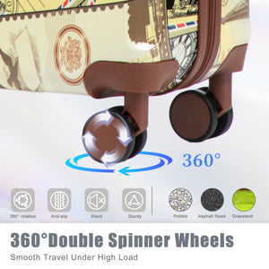 3-Piece PC Spinner Wheel Luggage Set with Printed Pattern