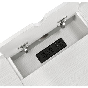 Verster - Writing Desk With USB - Black / Natural