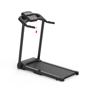 Foldable Treadmill 2.5Hp Electric Running Machine For Home - Black