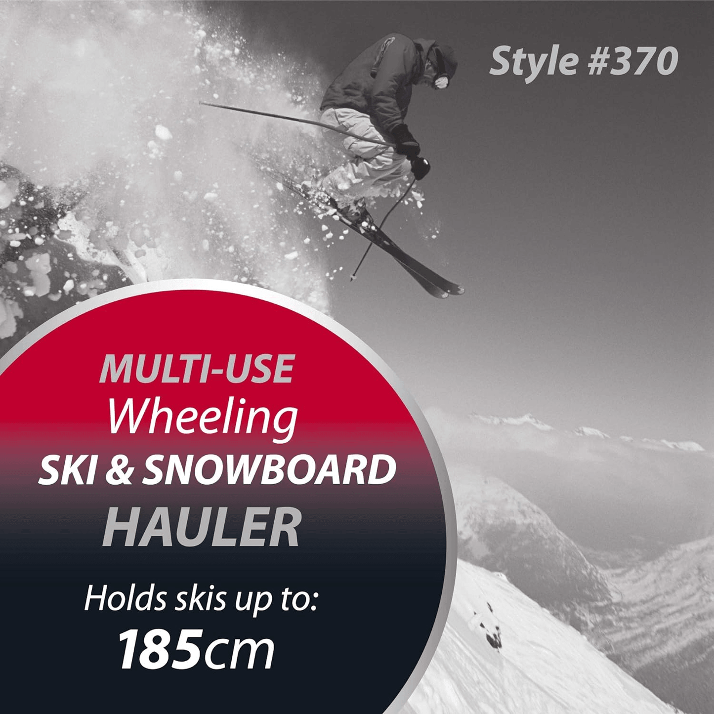 BLACK ATHALON Multi-Use Wheeling Ski/Snowboard Bag - 185cm