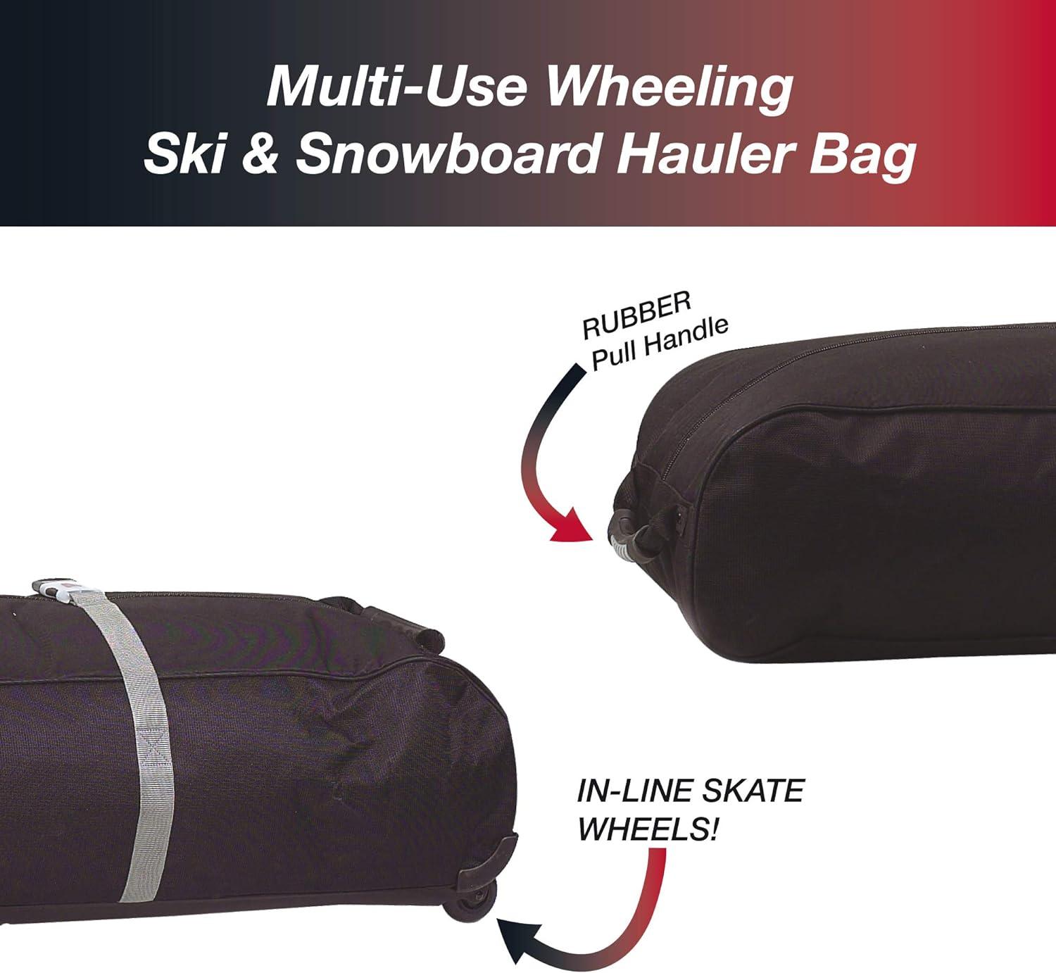 BLACK ATHALON Multi Use Wheeling Ski Snowboard Bag 185cm