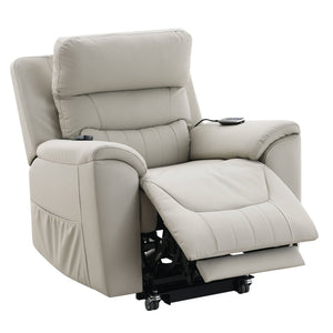 Marsha - Power Recliner With Lift & Massage - Light Gray