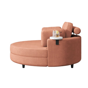 Sofa With Two Throw Pillows And A Waist Pillow With An Extra Tray For Comfortable Seating In Small Apartment Bedrooms
