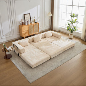 Convertible Floor Sofa Bed, Boneless Modular Sectional Sofa For Living Room