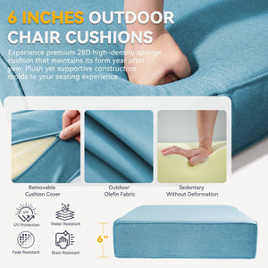 6" Thicker Outdoor Chair Cushion Set