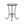 Patio Side Table with Shelf, Blue and Black