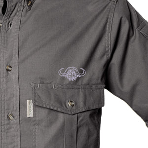 Shooter Shirt for Men with Embroidered Buffalo Logo - S/Sleeve