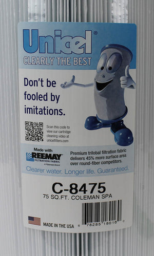 Unicel C-8475 Coleman Maax Spas Replacement Filter Cartridges 75 Sq Ft (2 Pack) - TRAPSKI