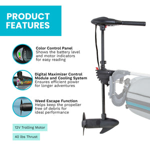 INTEX 12V Transom Mount Boat Eight Speed Trolling Motor | 68631E