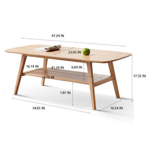 Low Coffee Table With Storage Shelf