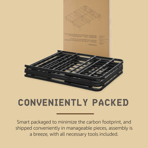 Hercules Folding Metal Bed Frame, 14 Inch Platform Mattress Foundation, Full