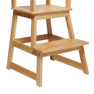SDADI Kids Kitchen Step Stool Holds up to 150 Pounds with Safety Rail, Natural