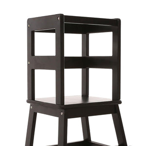SDADI Kids Kitchen Step Stool Holds up to 150 Pounds with Safety Rail, Black - TRAPSKI