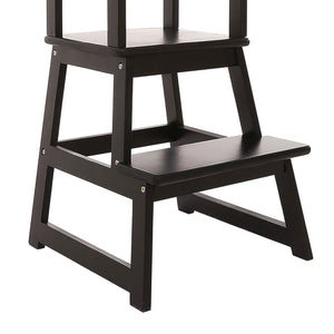 SDADI Kids Kitchen Step Stool Holds up to 150 Pounds with Safety Rail, Black - TRAPSKI