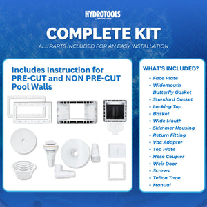 HydroTools by Swimline Wide Mouth ABS Thru-Wall Above Ground Pool Skimmer Kit