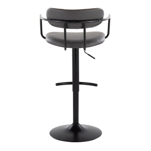 Demi - Contemporary Adjustable Height Barstool With Swivel With Rounded T Footrest (Set of 2)
