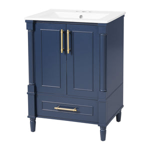 Bathroom Vanity With Ornate French Cylinder Legs, Soft Close Drawer