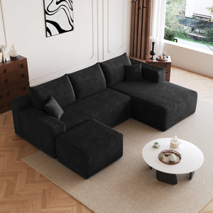 95" Cloud Sectional Sofa with 1 Ottoman