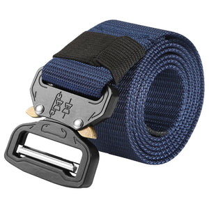 Men Military Belt Adjustable Tactical Belt Combat Waistband w/Metal Buckle Nylon Training Belt