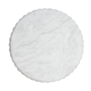 Outdoor Cicci Carved Side Table, White