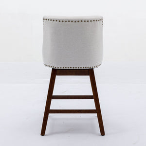 Counter Height Swivel Barstools, 26'' H Seat Height Upholstered Bar Stools (Set of 2), Fabric