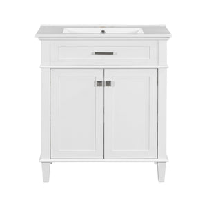 Bathroom Vanity With Ceramic Basin, Soft Close Door And Adjustable Shelves
