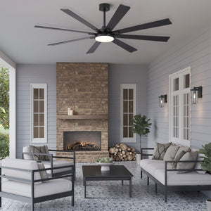 Large Ceiling Fan With Dimmable LED Light 8 Blades Remote Control, Reversible DC Motor