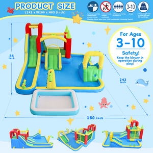 11-in-1 Inflatable Slide Water Park for Kids