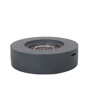 Modern Lightweight Concrete Outdoor Circular Fire Pit 50,000 BTU