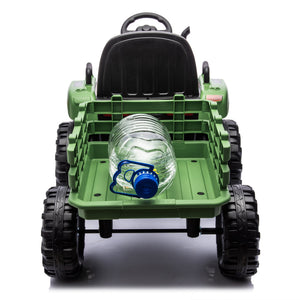 Ride On Tractor With Trailer - 24V Battery Powered Electric Tractor Toy