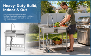 Stainless Steel Utility Sink, Freestanding Sink
