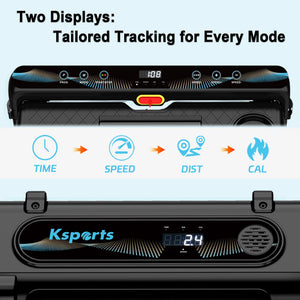 Ksports 3 in 1 Pro Electric Treadmill Cardio Strength Training Workout Set, Navy - TRAPSKI