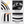2 Pack Outdoor Inflatable Ottoman - Black/White Striped