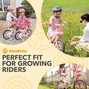 RoyalBaby Princess Girl Kids Bicycle 20" with Kickstand, Bunny/Pink Purple