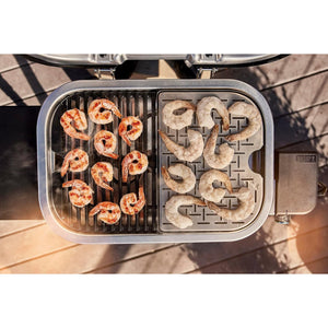 Weber Lumin Compact Portable Indoor Outdoor Electric Steamer Smoker Grill, Black