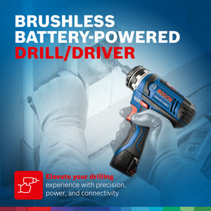 Bosch 5-In-1 Drill/Driver with Flexiclick System and 12 Volt 2.0 Ah Batteries