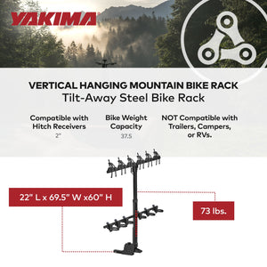Yakima HangOver 6 Adjustable Vertical Steel Mountain Bike Hitch Rack for 6 Bikes