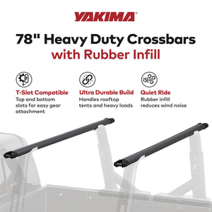 Yakima 78 Inch Aluminum HD Crossbar, Works w/StreamLine Towers, Black (Set of 2)