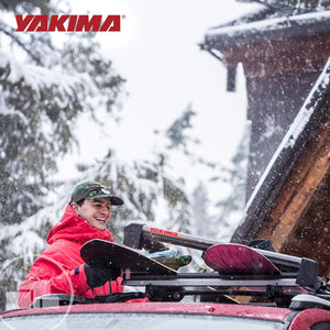 Yakima FreshTrack 4 Universal Car Roof Top Mount Ski and Snowboard Rack, Black