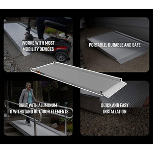 EZ-ACCESS GATEWAY 3G 9 Foot Solid Surface Aluminum Portable Wheelchair Ramp - TRAPSKI