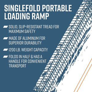 EZ-ACCESS TRAVERSE 6 Foot Aluminum Singlefold Portable Loading Ramp, Silver