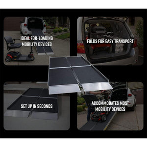 EZ-ACCESS SUITCASE 7 Foot TRIFOLD Portable Ramp with Surface That Resists Slips - TRAPSKI